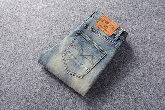 Jeans Retro Hombre Lavado Vintage con Elasticidad - Image 19