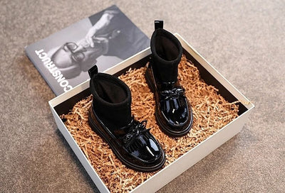 Botas de Algodón para Niñas con Detalles de Cuero Sintético y Terciopelo - Image 8