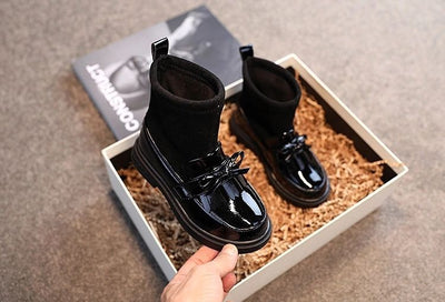 Botas de Algodón para Niñas con Detalles de Cuero Sintético y Terciopelo - Image 9