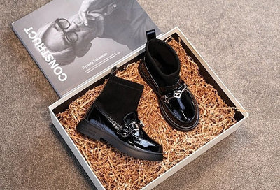 Botas de Algodón para Niñas con Detalles de Cuero Sintético y Terciopelo - Image 11