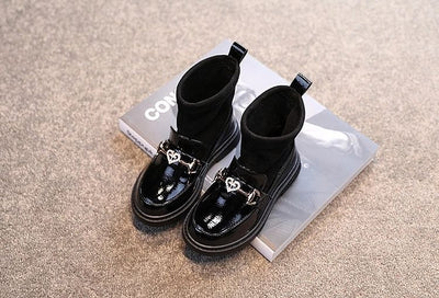 Botas de Algodón para Niñas con Detalles de Cuero Sintético y Terciopelo - Image 12
