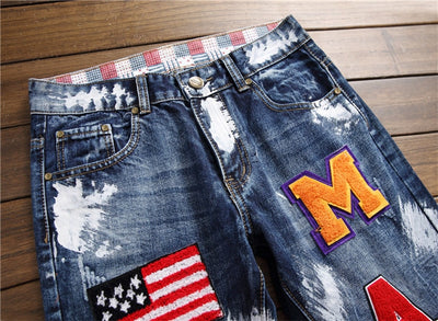 Jeans Slim Rectos para Hombre con Bordado de Bandera - Colección Otoño Invierno - Image 11