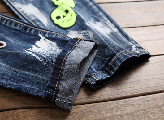 Jeans Slim Rectos para Hombre con Bordado de Bandera - Colección Otoño Invierno - Image 16