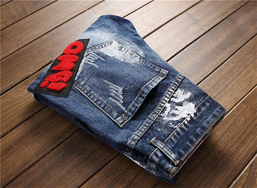 Jeans Slim Rectos para Hombre con Bordado de Bandera - Colección Otoño Invierno - Image 17