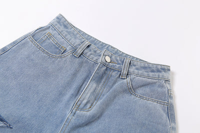 Jeans Rectos Talle Alto con Diseño Hueco Estampado - Image 11