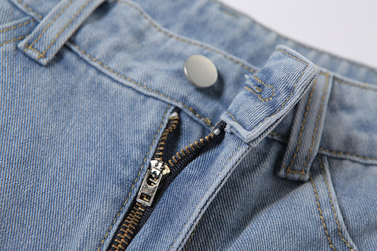 Jeans Rectos Talle Alto con Diseño Hueco Estampado - Image 13