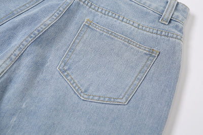 Jeans Rectos Talle Alto con Diseño Hueco Estampado - Image 14