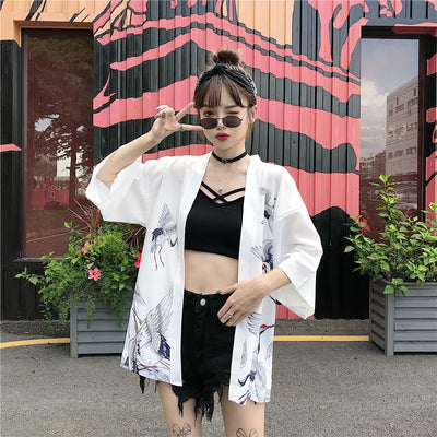 Cardigan Kimono Hanfu Estilo Chino Retro con Protección Solar y Encaje - Image 9