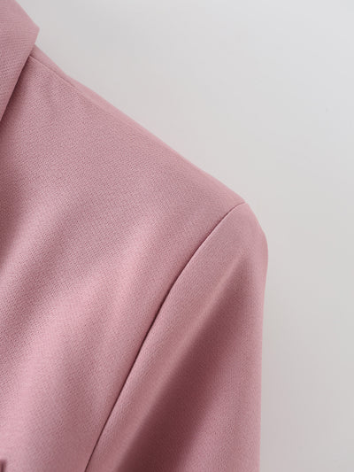 Blazer Corto Rosa Primavera Mujer - Diseño Liso y Elegante - Image 8