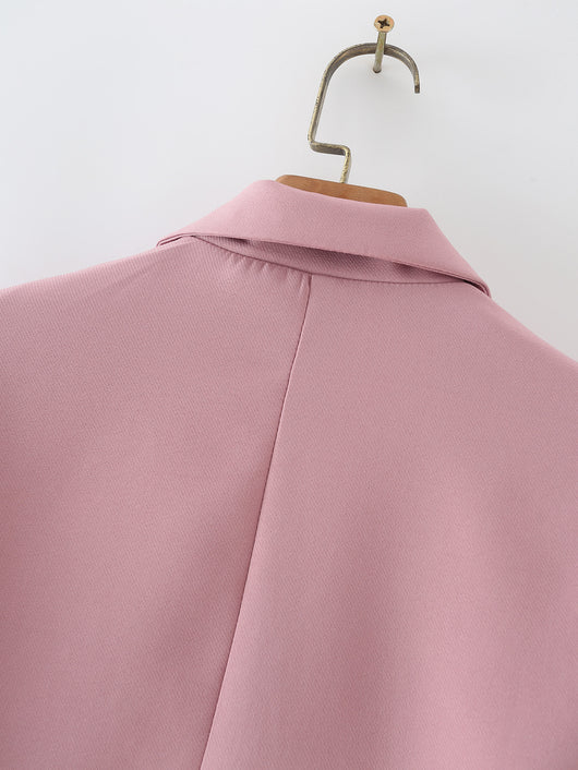 Blazer Corto Rosa Primavera Mujer - Diseño Liso y Elegante - Image 12