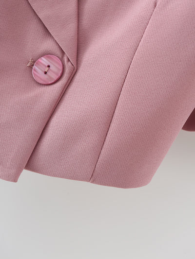 Blazer Corto Rosa Primavera Mujer - Diseño Liso y Elegante - Image 13