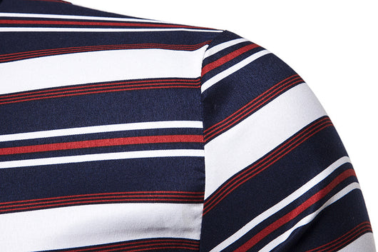 Camisa Casual Slim Fit a Rayas de Manga Larga para Hombre - Image 12
