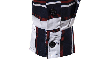 Camisa Casual Slim Fit a Rayas de Manga Larga para Hombre - Image 16