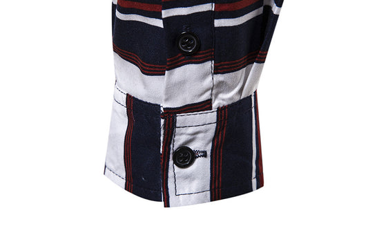 Camisa Casual Slim Fit a Rayas de Manga Larga para Hombre - Image 16