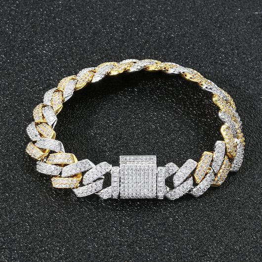 Cadena Cubana 14mm Chapada en Zirconia - Estilo Europeo y Americano - Image 8