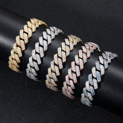 Cadena Cubana 14mm Chapada en Zirconia - Estilo Europeo y Americano - Image 9