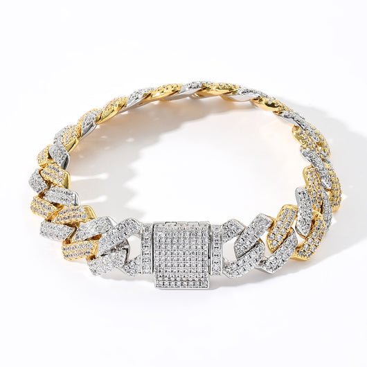 Cadena Cubana 14mm Chapada en Zirconia - Estilo Europeo y Americano - Image 11