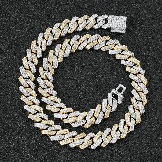 Cadena Cubana 14mm Chapada en Zirconia - Estilo Europeo y Americano - Image 12