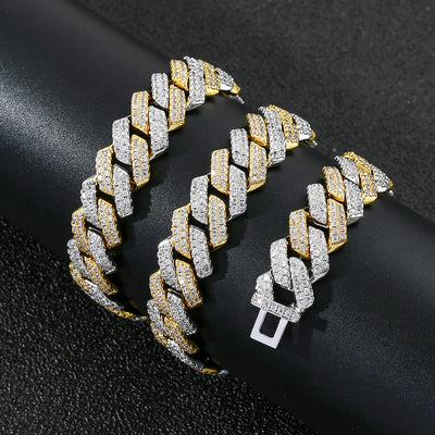 Cadena Cubana 14mm Chapada en Zirconia - Estilo Europeo y Americano - Image 15