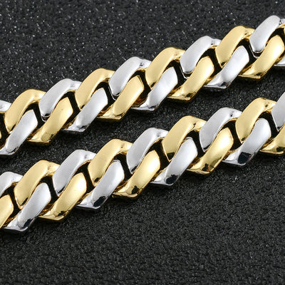 Cadena Cubana 14mm Chapada en Zirconia - Estilo Europeo y Americano - Image 17