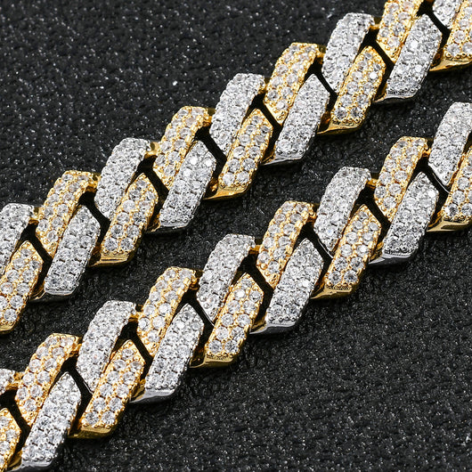 Cadena Cubana 14mm Chapada en Zirconia - Estilo Europeo y Americano - Image 19