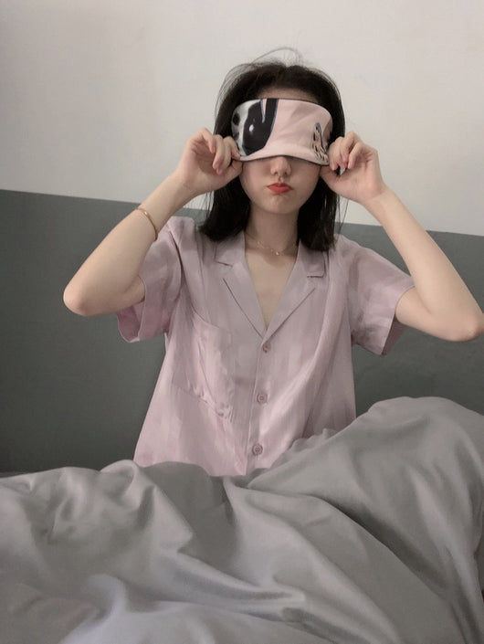 Pijama de Seda Helada con Rayas - Conjunto Corto para Dormir y Casa Mujer Verano - Image 14