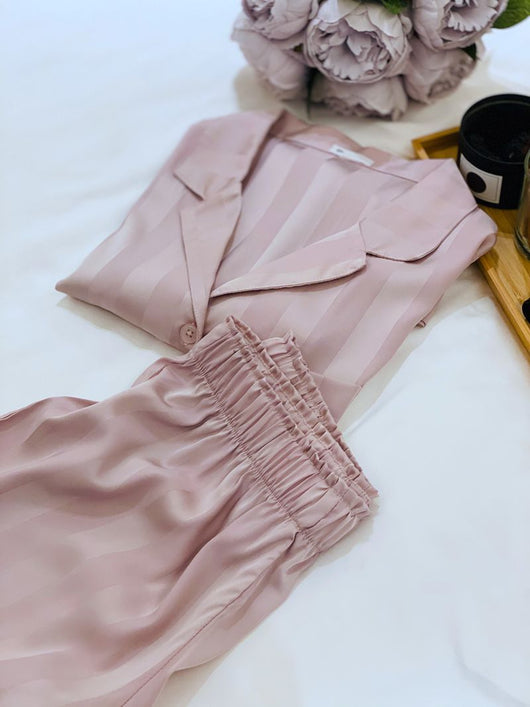 Pijama de Seda Helada con Rayas - Conjunto Corto para Dormir y Casa Mujer Verano - Image 20