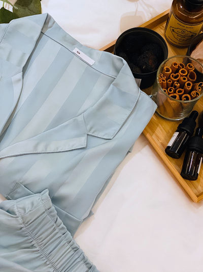 Pijama de Seda Helada con Rayas - Conjunto Corto para Dormir y Casa Mujer Verano - Image 24