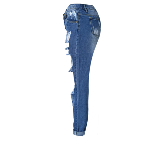 Pantalones Skinny Rotos de Cintura Alta para Mujer - Image 17