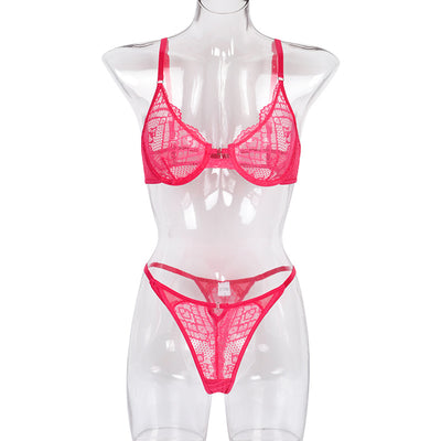 Conjunto de Lencería Encaje Multicolor Transparente para Mujer - Image 34