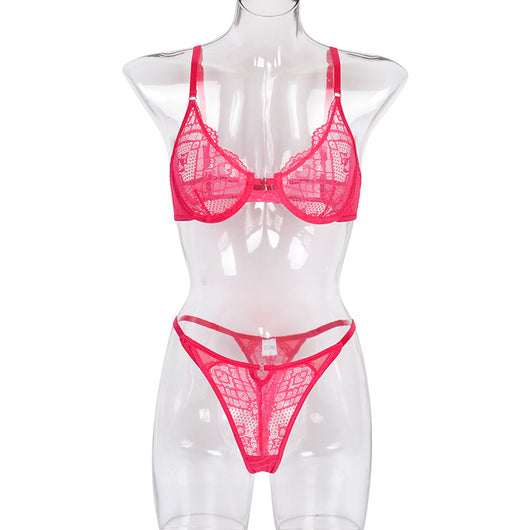 Conjunto de Lencería Encaje Multicolor Transparente para Mujer - Image 34