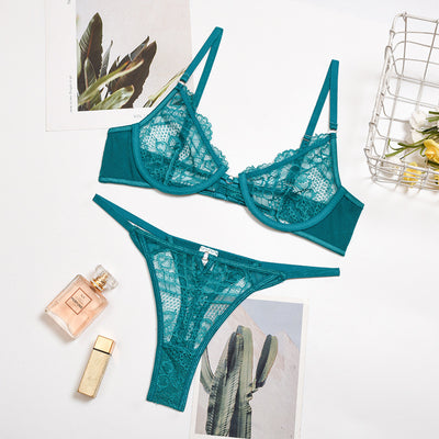 Conjunto de Lencería Encaje Multicolor Transparente para Mujer - Image 38