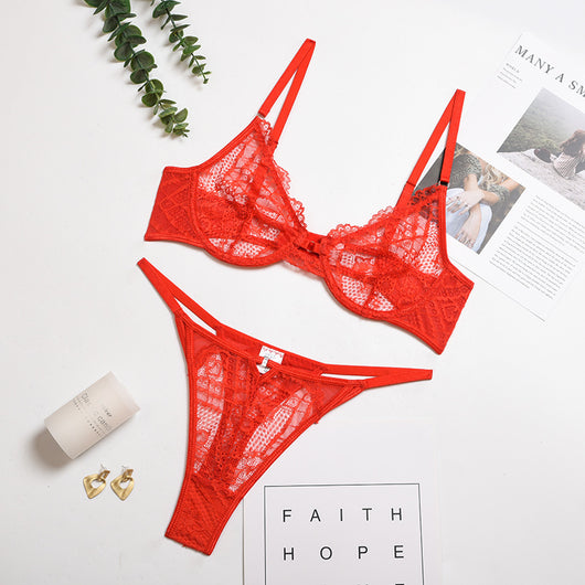 Conjunto de Lencería Encaje Multicolor Transparente para Mujer - Image 40