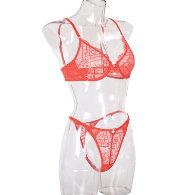 Conjunto de Lencería Encaje Multicolor Transparente para Mujer - Image 42