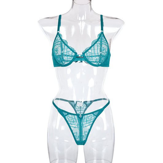 Conjunto de Lencería Encaje Multicolor Transparente para Mujer - Image 44