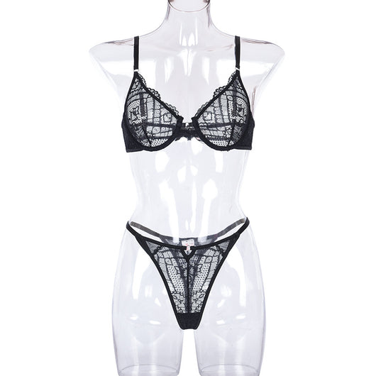 Conjunto de Lencería Encaje Multicolor Transparente para Mujer - Image 52