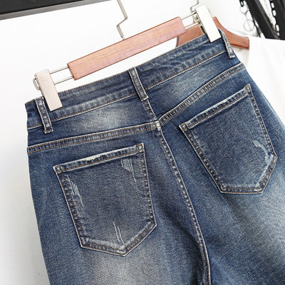 Jeans Oversize Mujer Cintura Alta Elástico Pierna Ancha - Image 7