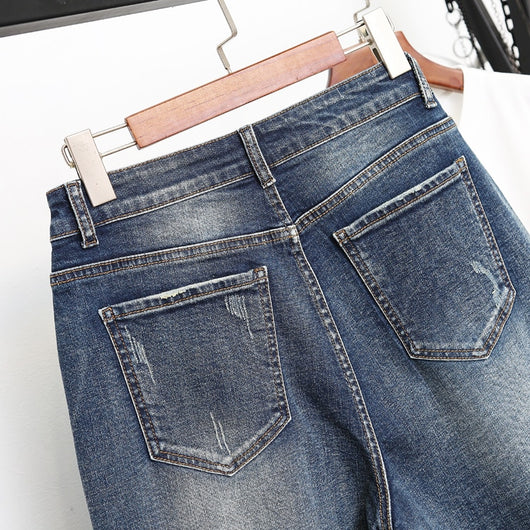 Jeans Oversize Mujer Cintura Alta Elástico Pierna Ancha - Image 7