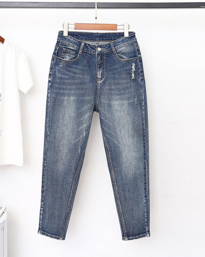 Jeans Oversize Mujer Cintura Alta Elástico Pierna Ancha - Image 12