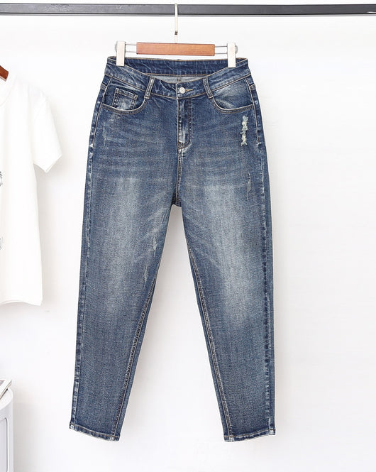 Jeans Oversize Mujer Cintura Alta Elástico Pierna Ancha - Image 12