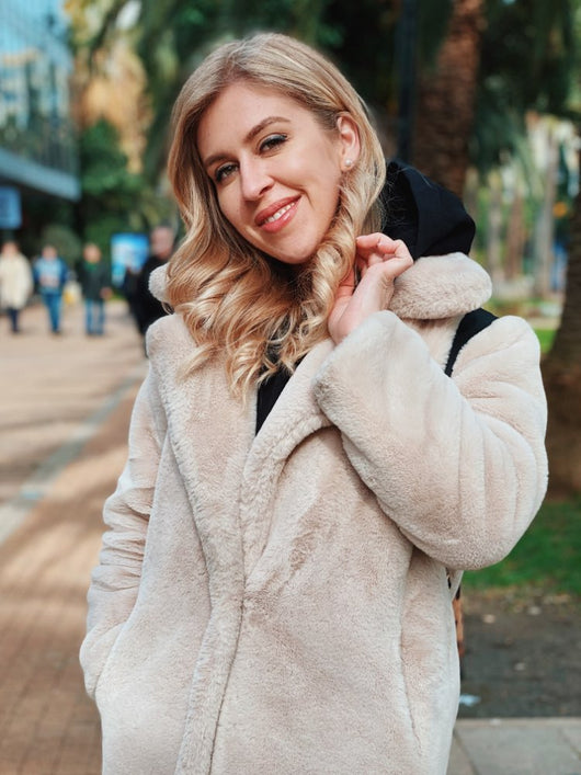 Abrigo de Piel Sintética Conejo para Mujer Talla Plus - Image 17