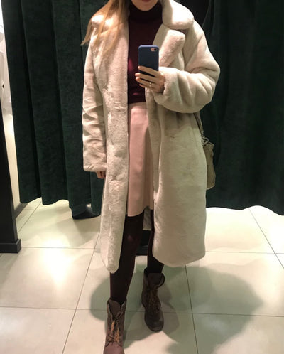 Abrigo de Piel Sintética Conejo para Mujer Talla Plus - Image 19