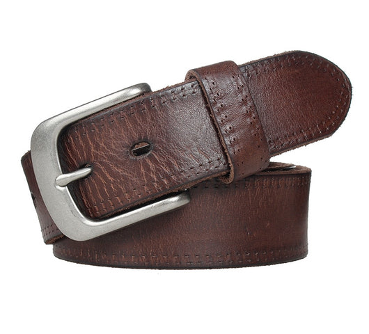 Cinturón de Cuero Curtido Vegetal Premium Unisex con Hebilla de Aleación - Image 22