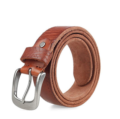 Cinturón de Cuero Curtido Vegetal Premium Unisex con Hebilla de Aleación - Image 30