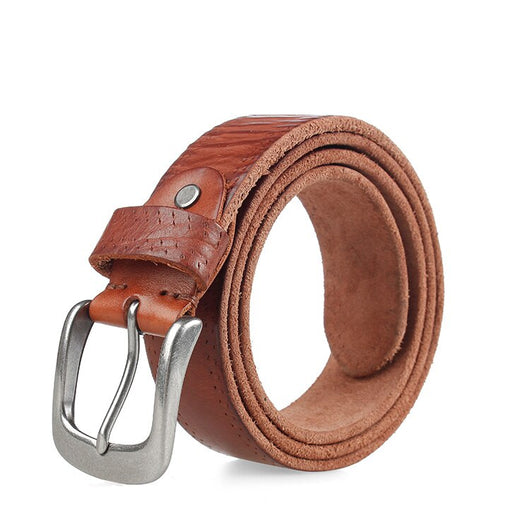 Cinturón de Cuero Curtido Vegetal Premium Unisex con Hebilla de Aleación - Image 30