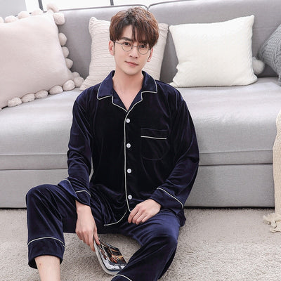 Pijama Largo de Pareja en Terciopelo Cálido para Invierno - Image 13