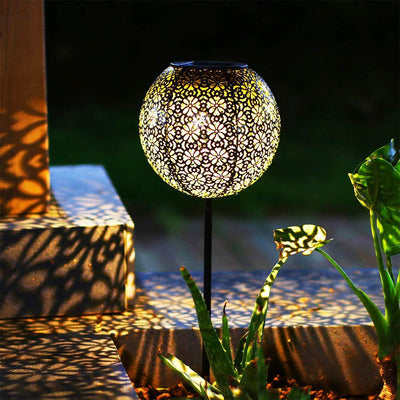 Lámpara Solar de Hierro Forjado para Jardín - Esfera Decorativa - Image 15