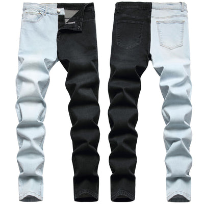 Jeans Stretch Bicolor con Costuras de Diseño para Hombre - Image 6