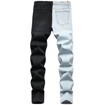 Jeans Stretch Bicolor con Costuras de Diseño para Hombre - Image 8