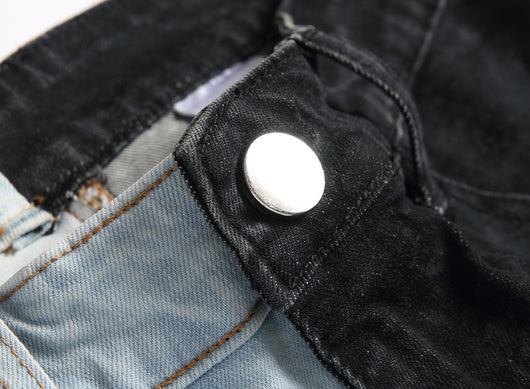 Jeans Stretch Bicolor con Costuras de Diseño para Hombre - Image 9